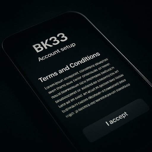 BK33 অ্যাকাউন্ট সেটআপ স্ক্রিন